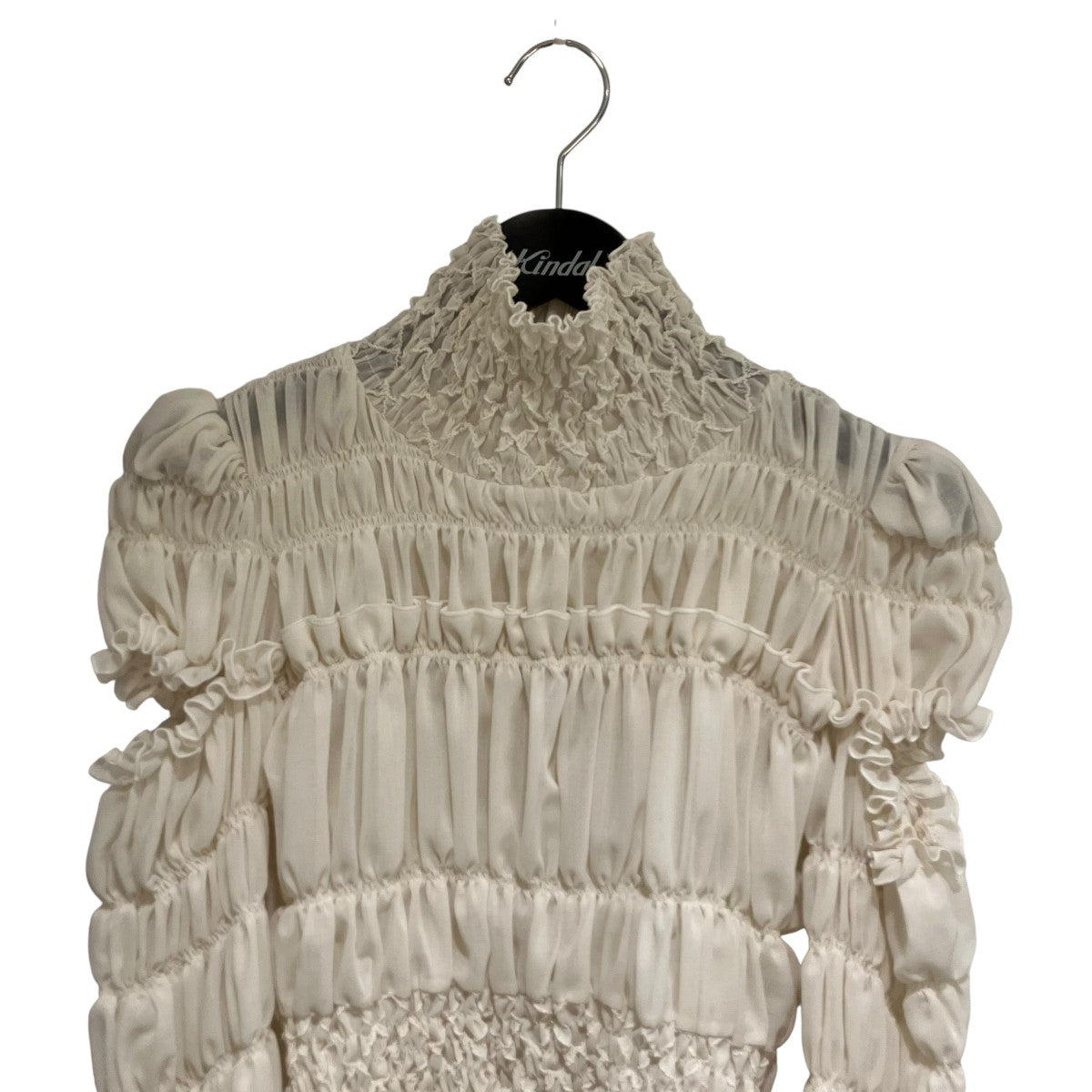 FETICO(フェティコ) 24A WGAUZE SHIRRED HIGH NECK BLOUSE