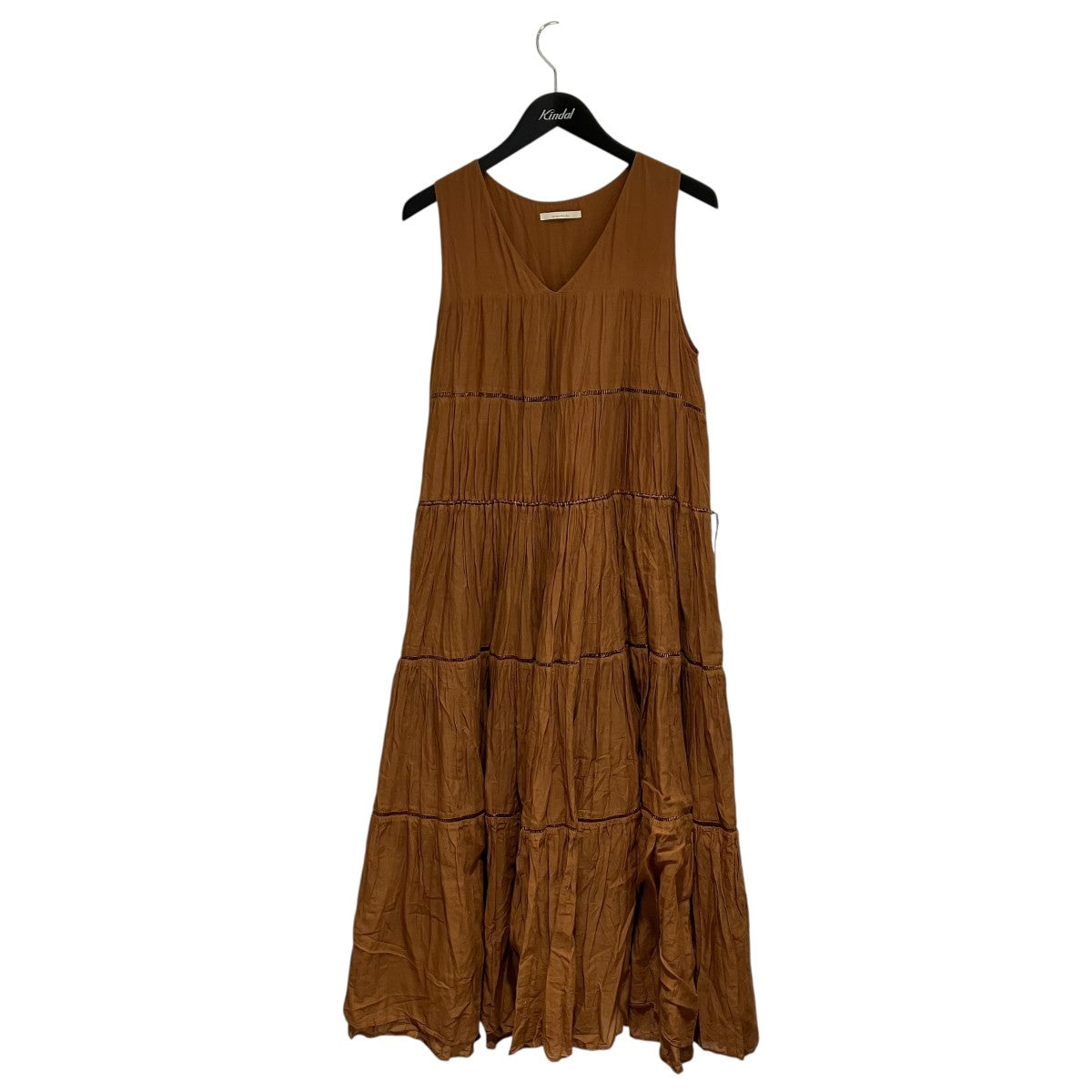 IENA(イエナ) 花柄／ドット柄ノースリーブワンピース ネイビー