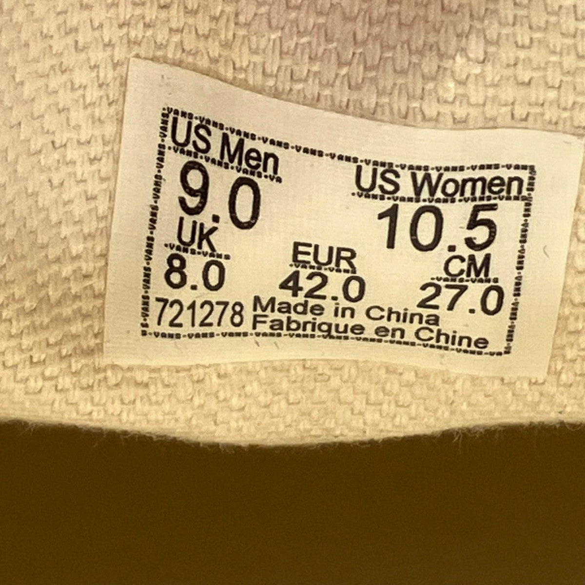 VANS Checker Authenticスニーカー 古着・中古-8枚目のアイテム画像