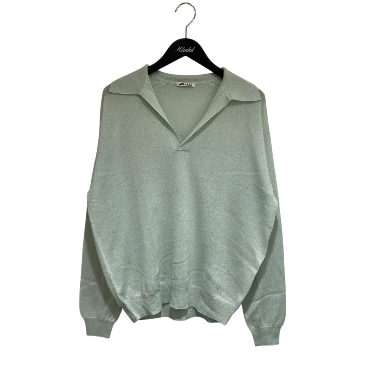 25SS SUPER FINE CASHMERE SILK KNIT SKIPPER POLO #WHITE GREEN ニットポロシャツ A25SP02SC