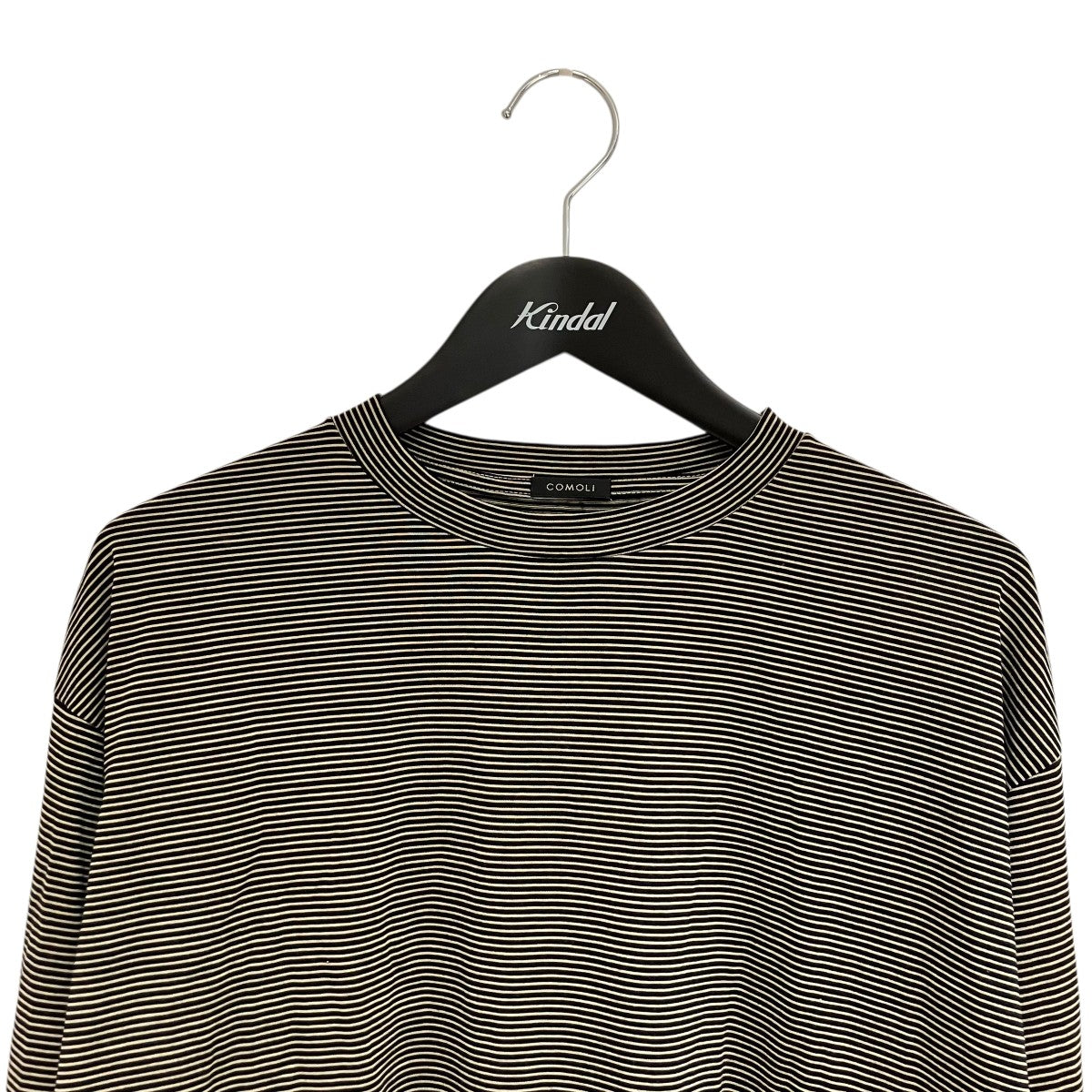 COMOLI(コモリ) サマーウール 長袖クルー ボーダーボーダーカットソー