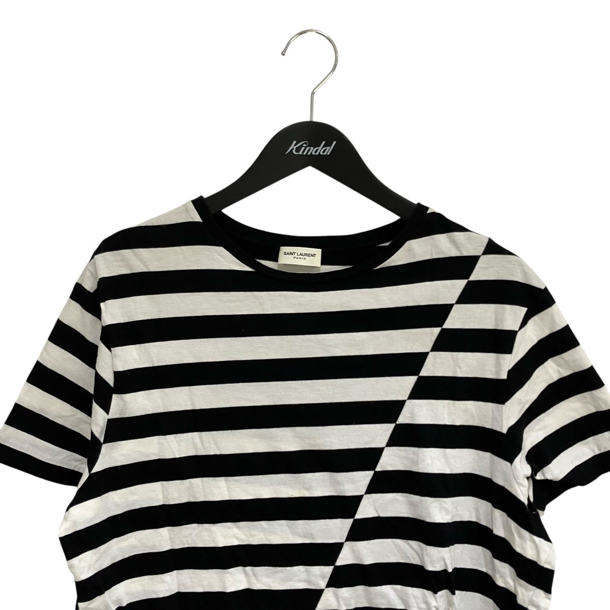 Saint Laurent Paris 14SSエディ期 スプリットボーダーTシャツ360062 古着・中古-3枚目のアイテム画像