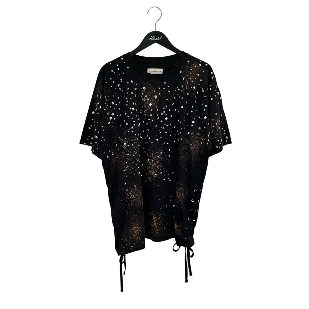 FAITH CONNEXION スタースタッズ ブリーチ加工半袖TシャツM3723J00T28 古着・中古-1枚目のアイテム画像