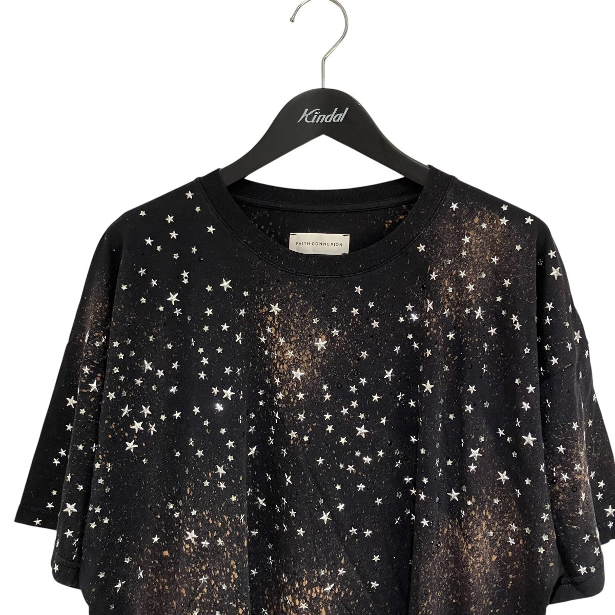 FAITH CONNEXION スタースタッズ ブリーチ加工半袖TシャツM3723J00T28 古着・中古-3枚目のアイテム画像