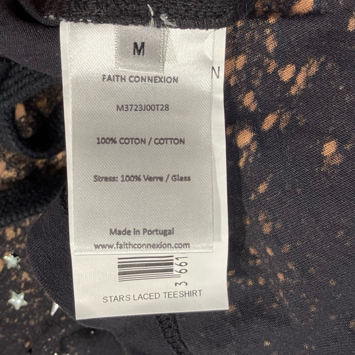 FAITH CONNEXION スタースタッズ ブリーチ加工半袖TシャツM3723J00T28 古着・中古-5枚目のアイテム画像