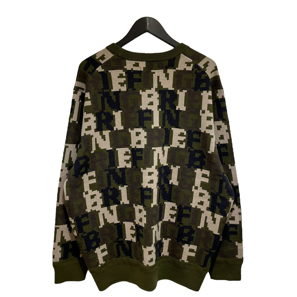 美品 BRIEFING ブリーフィング CREWNECK KNIT BRIEFING MENS CL MS TRICOLOR CREWNECK KNIT