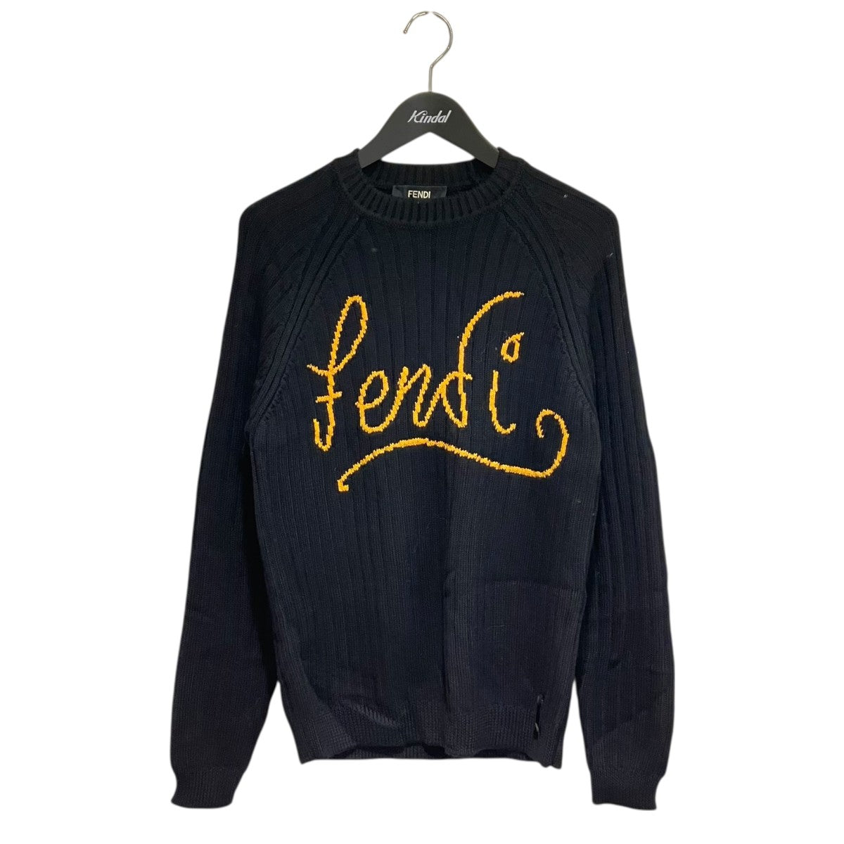FENDI(フェンディ) 筆記ロゴ刺繍クルーネックニットセーターFZY451