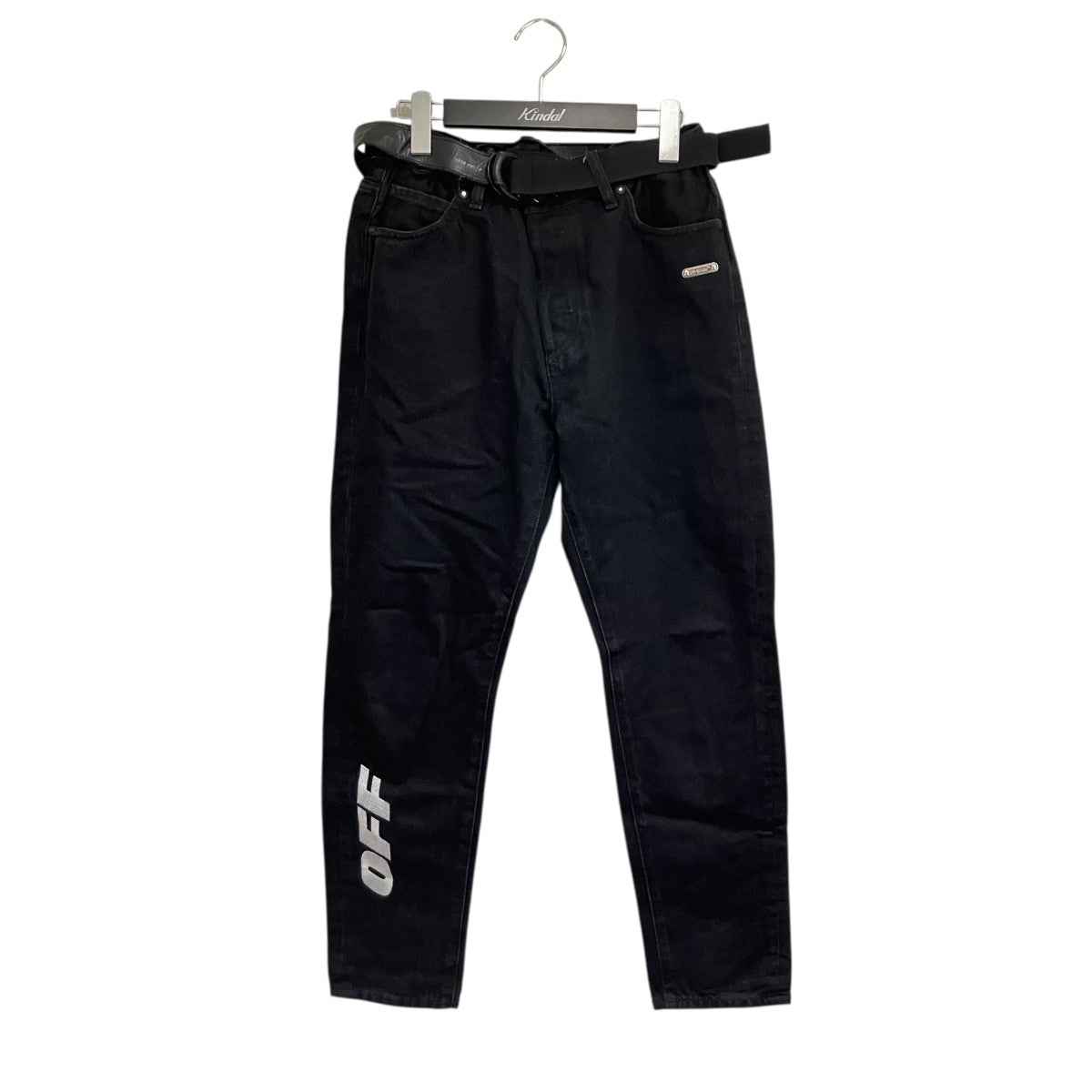 OFF-WHITE / ボトム/S/コットン/BLK/OMCH014R19003015 OFFWHITE(オフホワイト) SLIM LOW CROTCHベルト付きパンツ