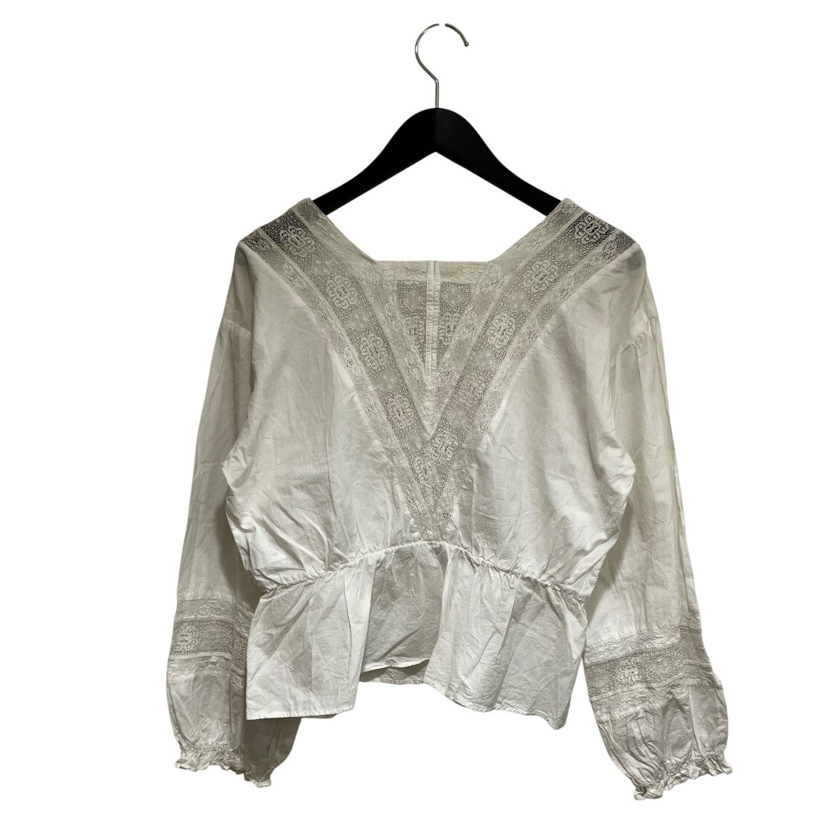 ne quittez pas C Lawn Lace V Panel Top長袖ブラウス010181024 古着・中古-2枚目のアイテム画像