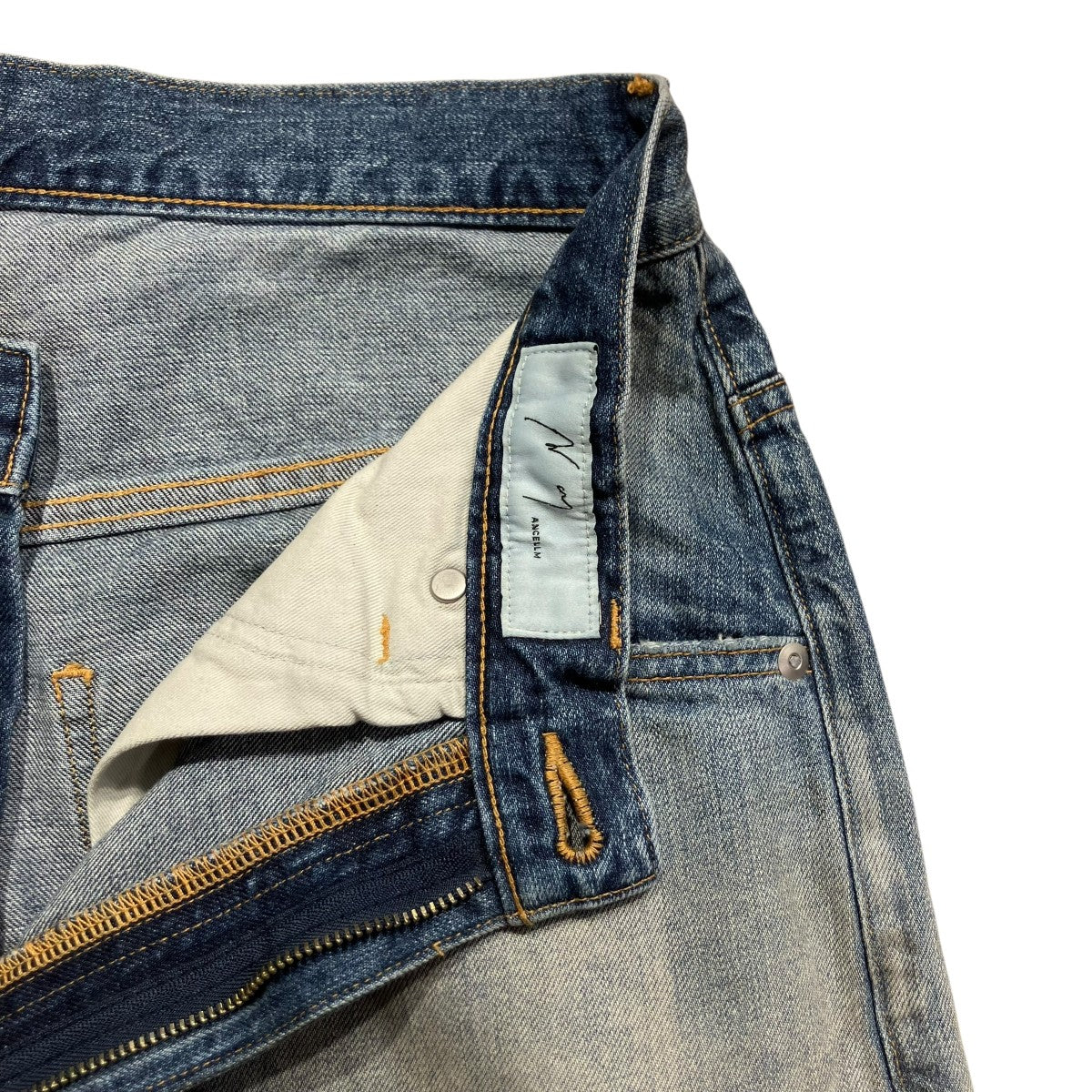 ANCELLM(アンセルム) AGING WIDE DENIM 5P PANTSユーズド加工デニム
