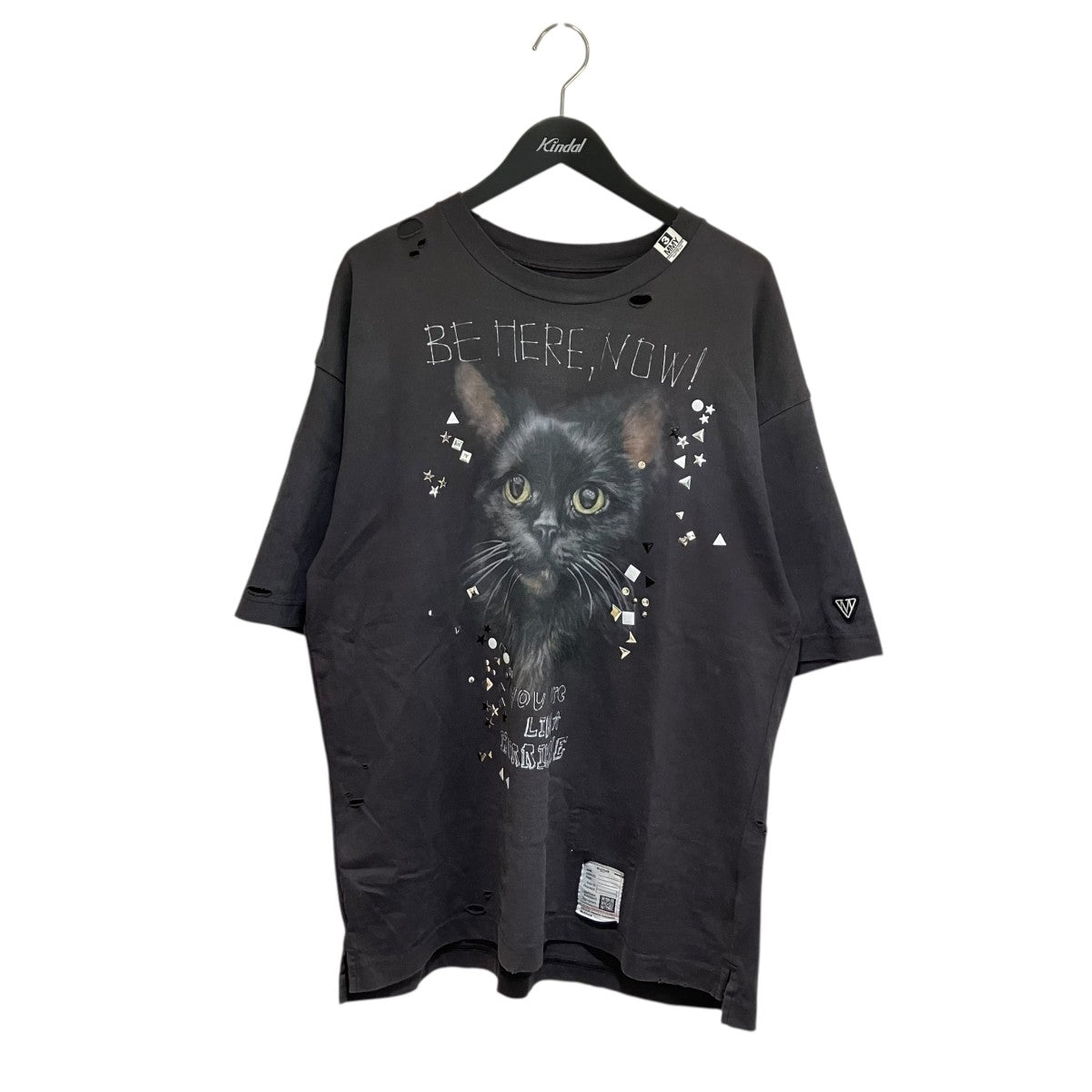 25AWCat Printed Embellished Distressed T-shirt半袖シャツJ15TS752