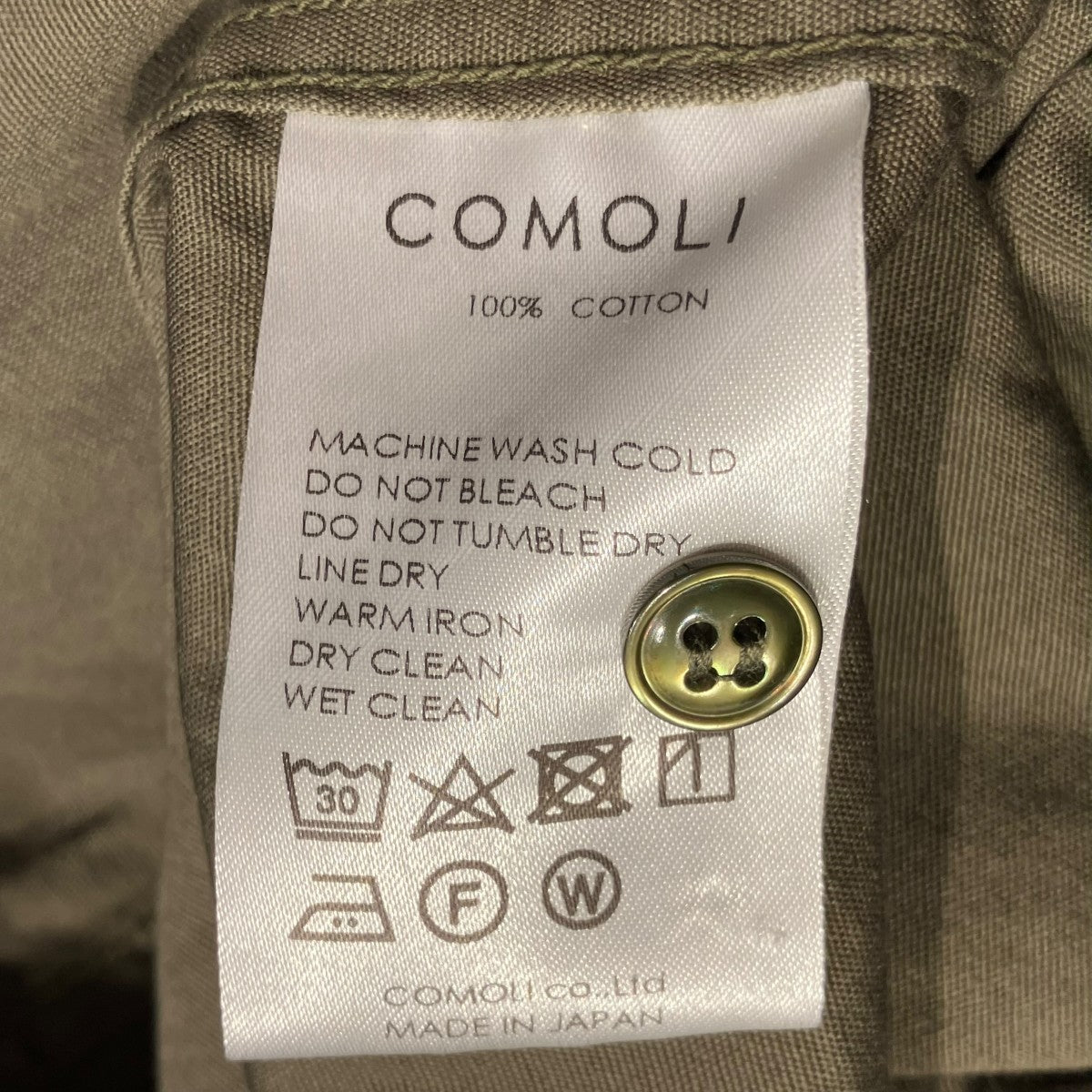 COMOLI(コモリ) バンドカラーシャツL03-02006 L03-02006 カーキ サイズ