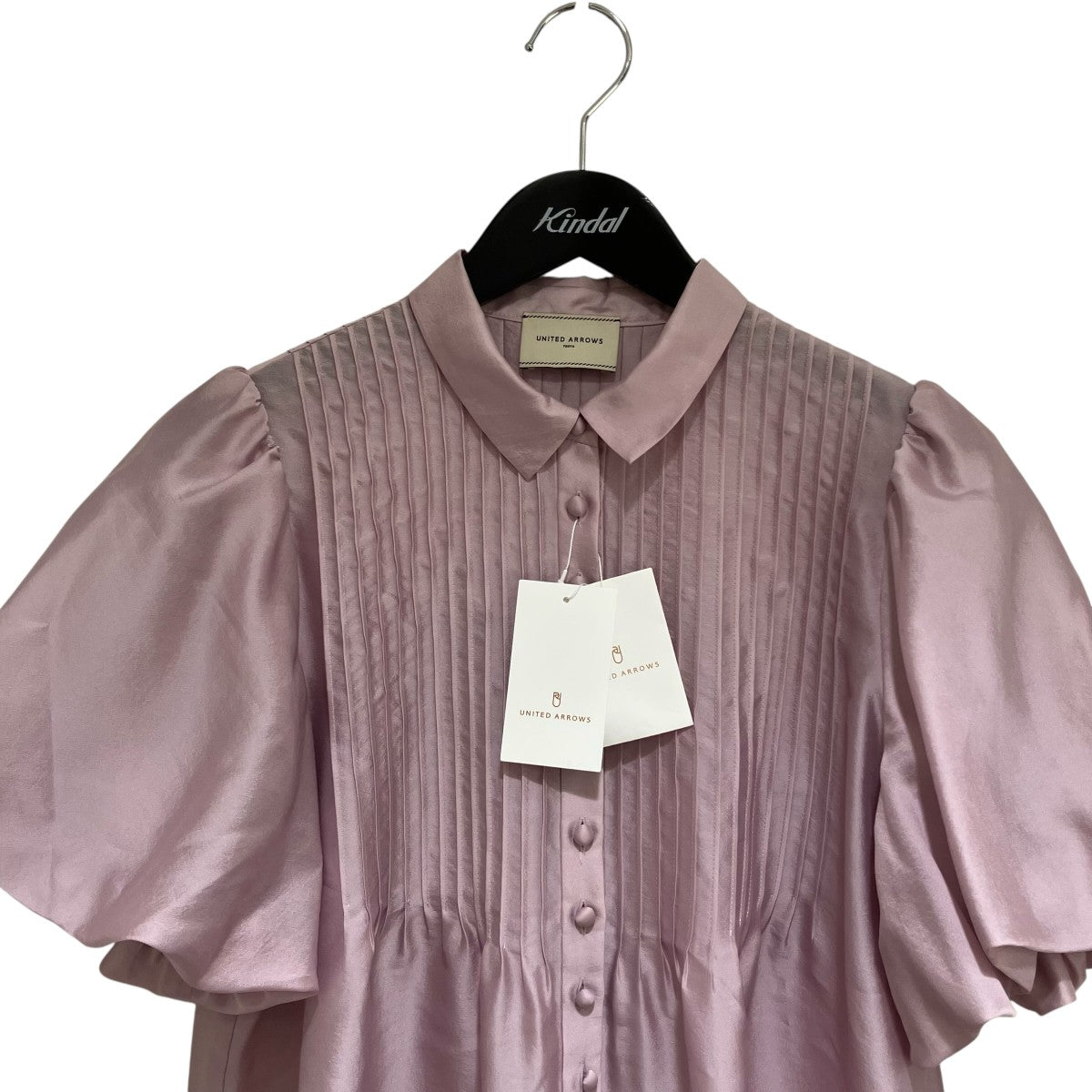 UNITED ARROWS シルキーピンタック ショートスリーブ半袖ブラウス1516-162-1656 古着・中古-3枚目のアイテム画像