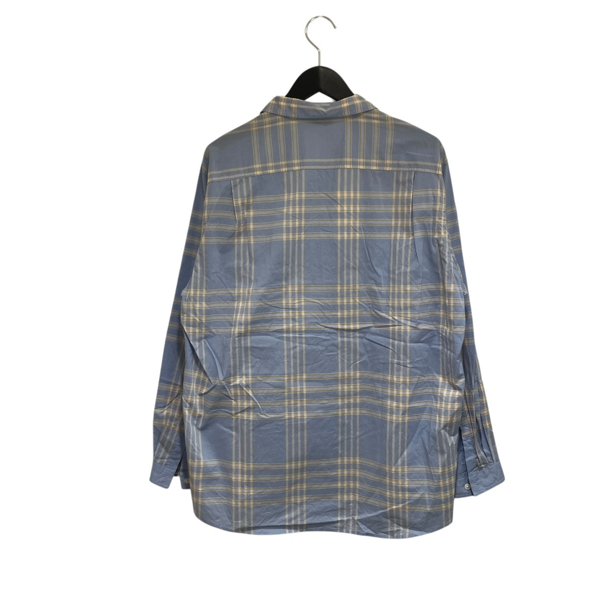 AURALEE WASHED FINX TYPEWRITER CHECK P O SHIRT長袖シャツA25SS02TC 古着・中古-2枚目のアイテム画像