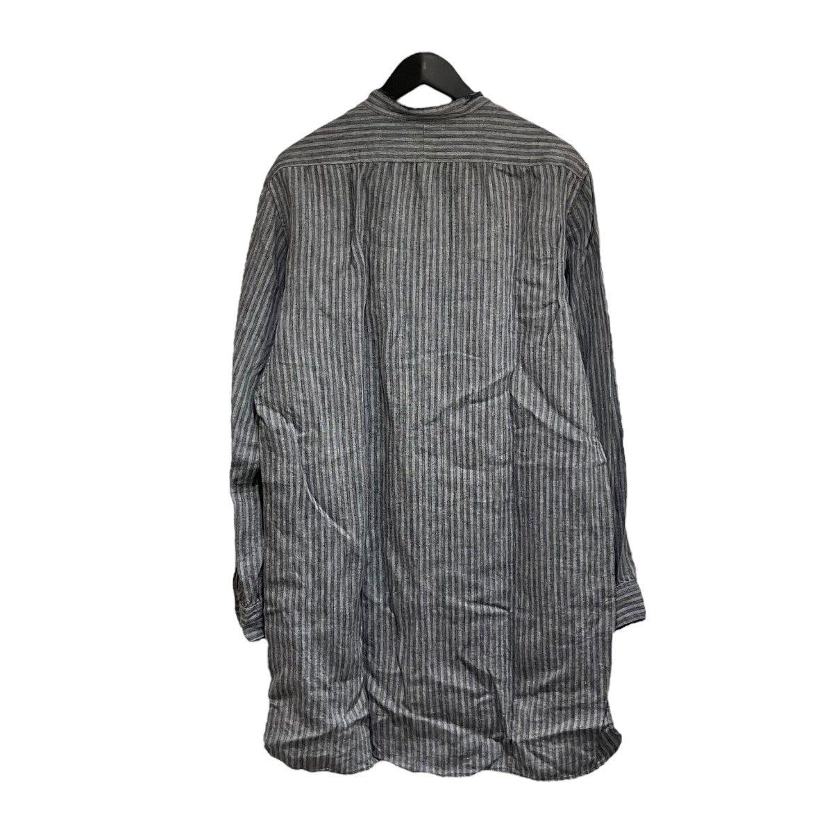 STRIPED HERRINGBONE LINEN SHIRT   GARMENT WASHED長袖シャツ