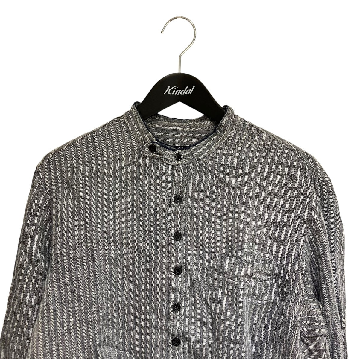 KLASICA STRIPED HERRINGBONE LINEN SHIRT GARMENT WASHED長袖シャツ 古着・中古-3枚目のアイテム画像