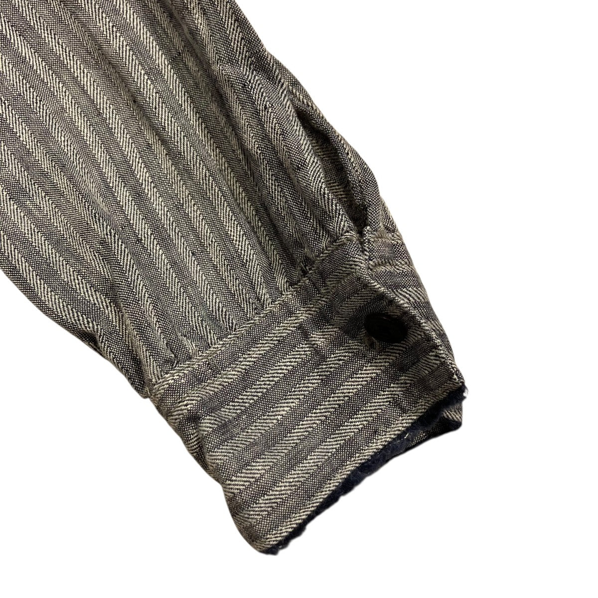 KLASICA STRIPED HERRINGBONE LINEN SHIRT GARMENT WASHED長袖シャツ 古着・中古-4枚目のアイテム画像