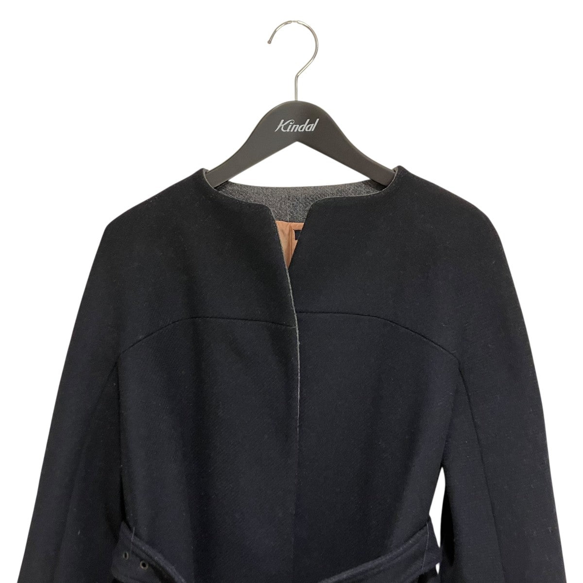 JIL SANDER NAVY ノーカラーコートJDJ507CJJ005A72 古着・中古-3枚目のアイテム画像