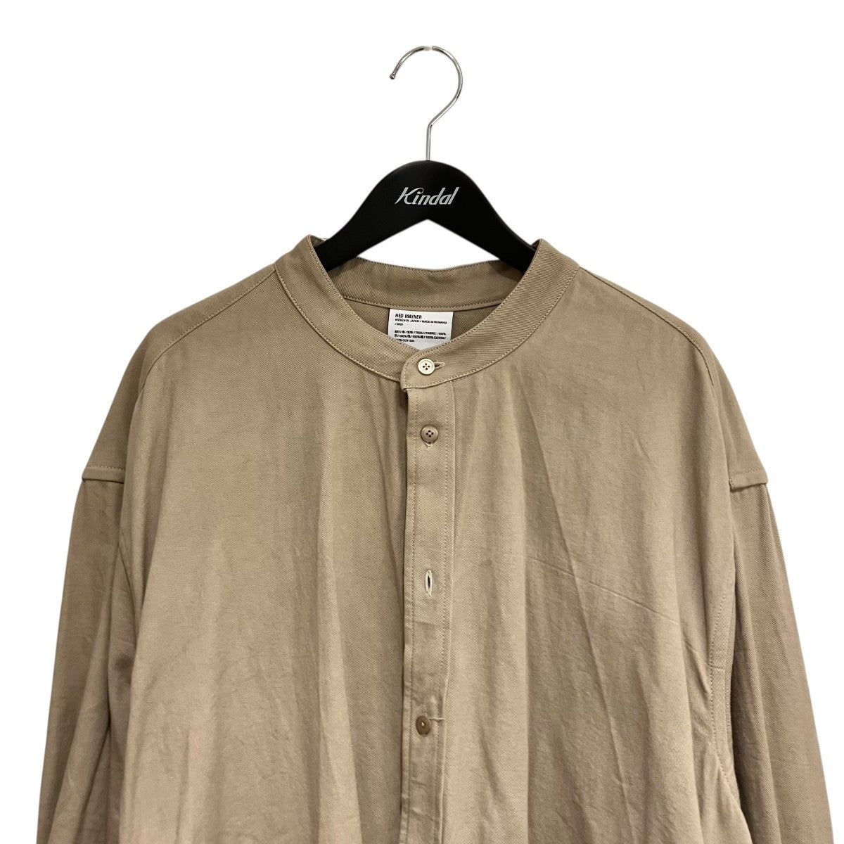 Hed Mayner(ヘドメイナー) 22SS3 PLEAT SHIRT長袖シャツ キャメル