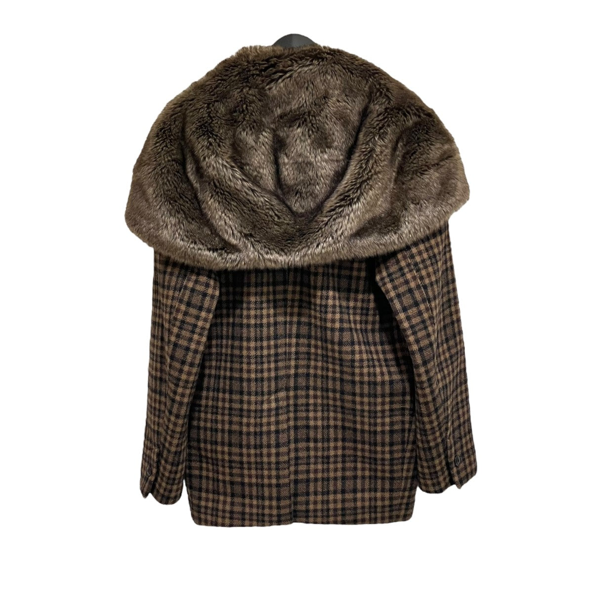 CLANE(クラネ) FUR CAPE CHECK TAILORED JACKETテーラードジャケット