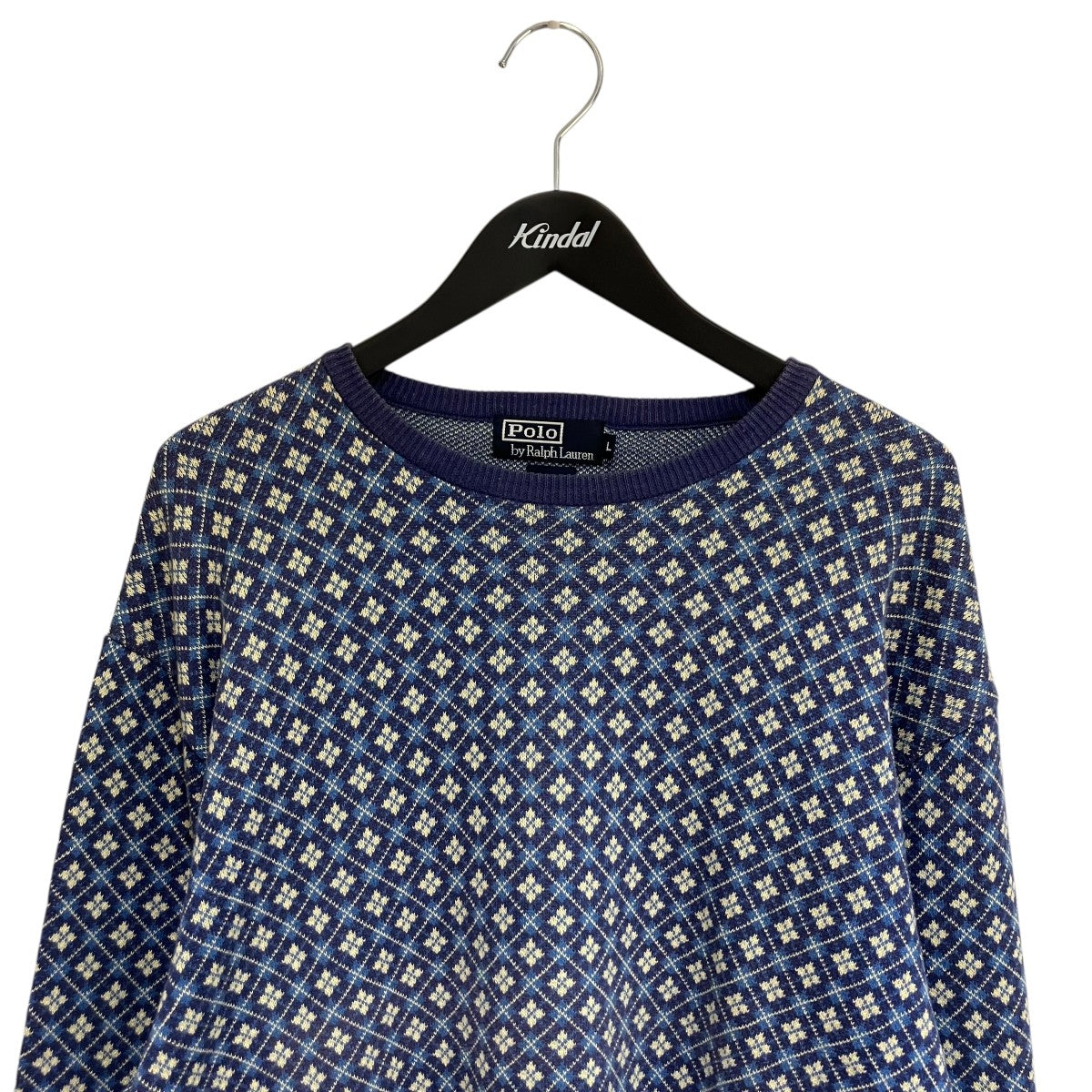 POLO RALPH LAUREN(ポロラルフローレン) 総柄ニット ブルー サイズ L