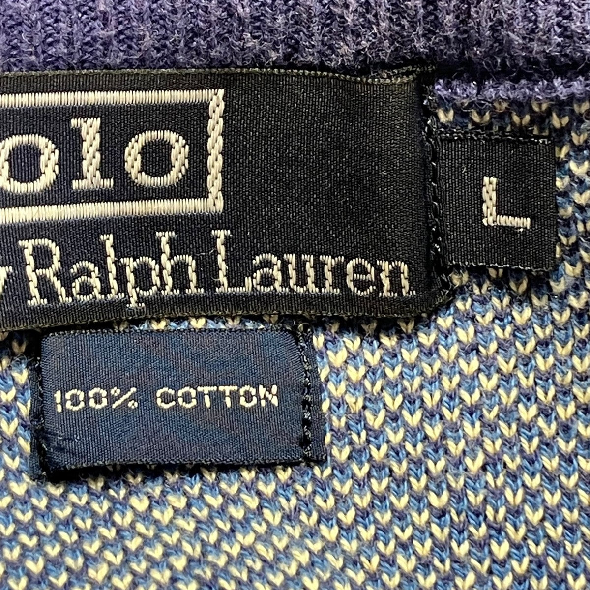 POLO RALPH LAUREN(ポロラルフローレン) 総柄ニット ブルー サイズ L