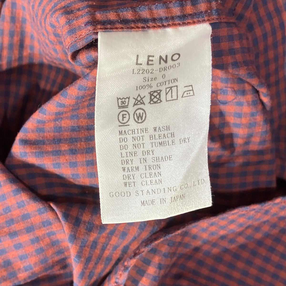 LENO BAND COLLAR PULLOVER DRESSシャツワンピースL2202-DR003 古着・中古-5枚目のアイテム画像