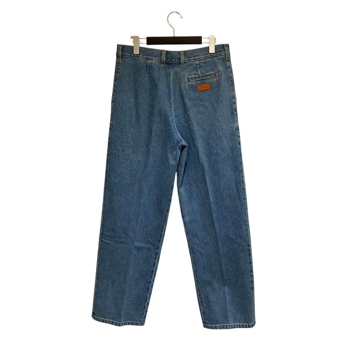 Cristaseya(クリスタセヤ) BLEACHED DENIM PLEATED TROUSERSデニム