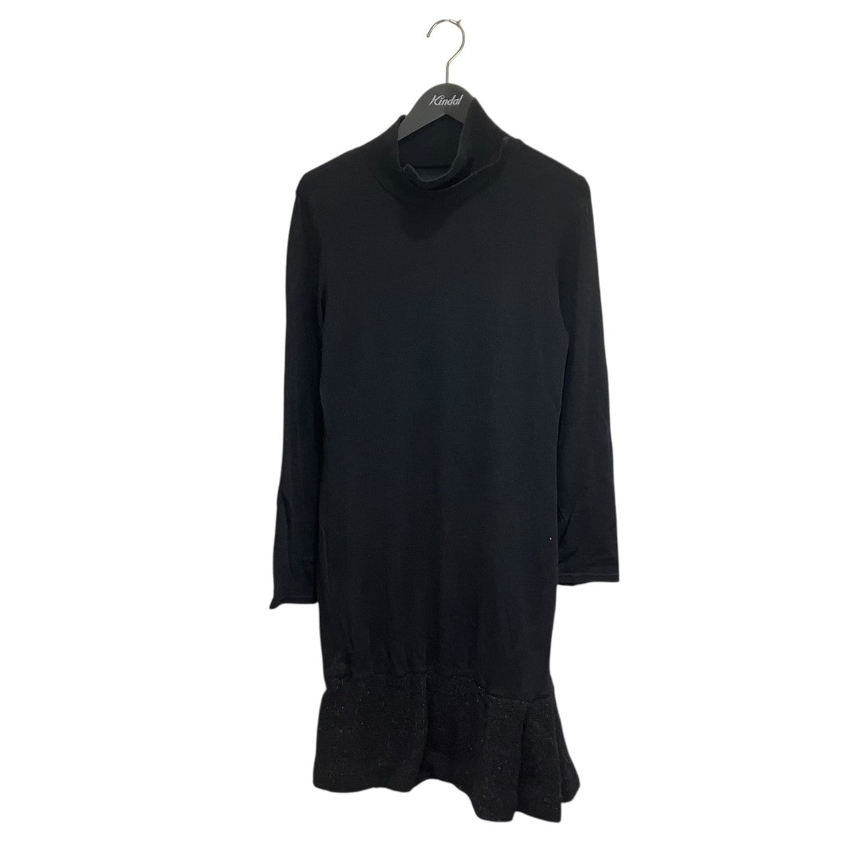ヨウジヤマモト タートルネックアルパカニットワンピース カットアウト 黒 2 yohji yamamoto+Noir(ヨウジヤマモトプリュスノアール) ハイネック