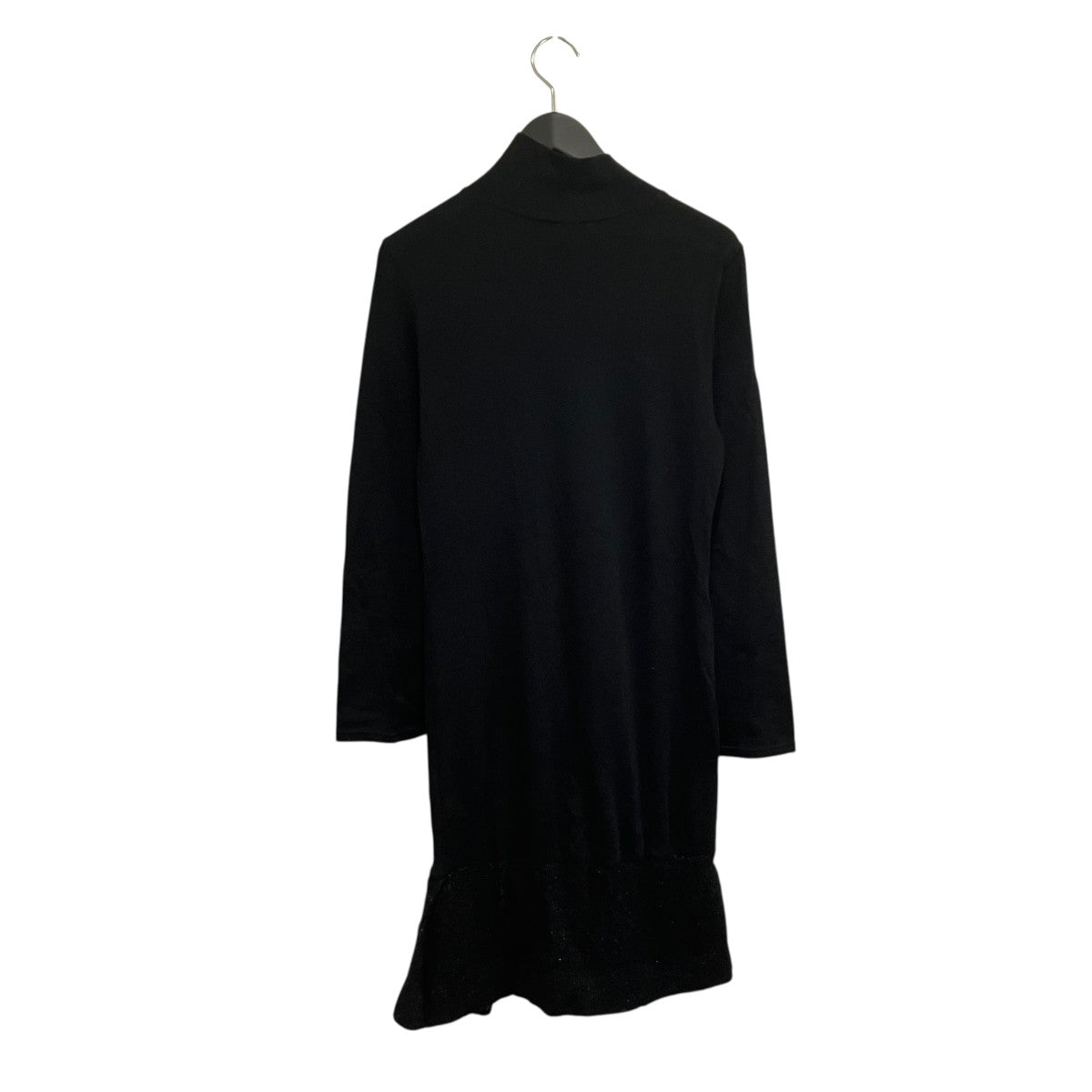 ヨウジヤマモト タートルネックアルパカニットワンピース カットアウト 黒 2 Yohji Yamamoto ヨウジヤマモト アルパカ 混 タートル ニット 異素材