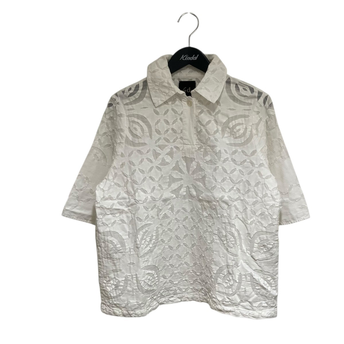 dahl'ia×6(ROKU) BEAUTY＆YOUTH WHITE QUILTED SHORT SLEEVE SHIRT半袖
