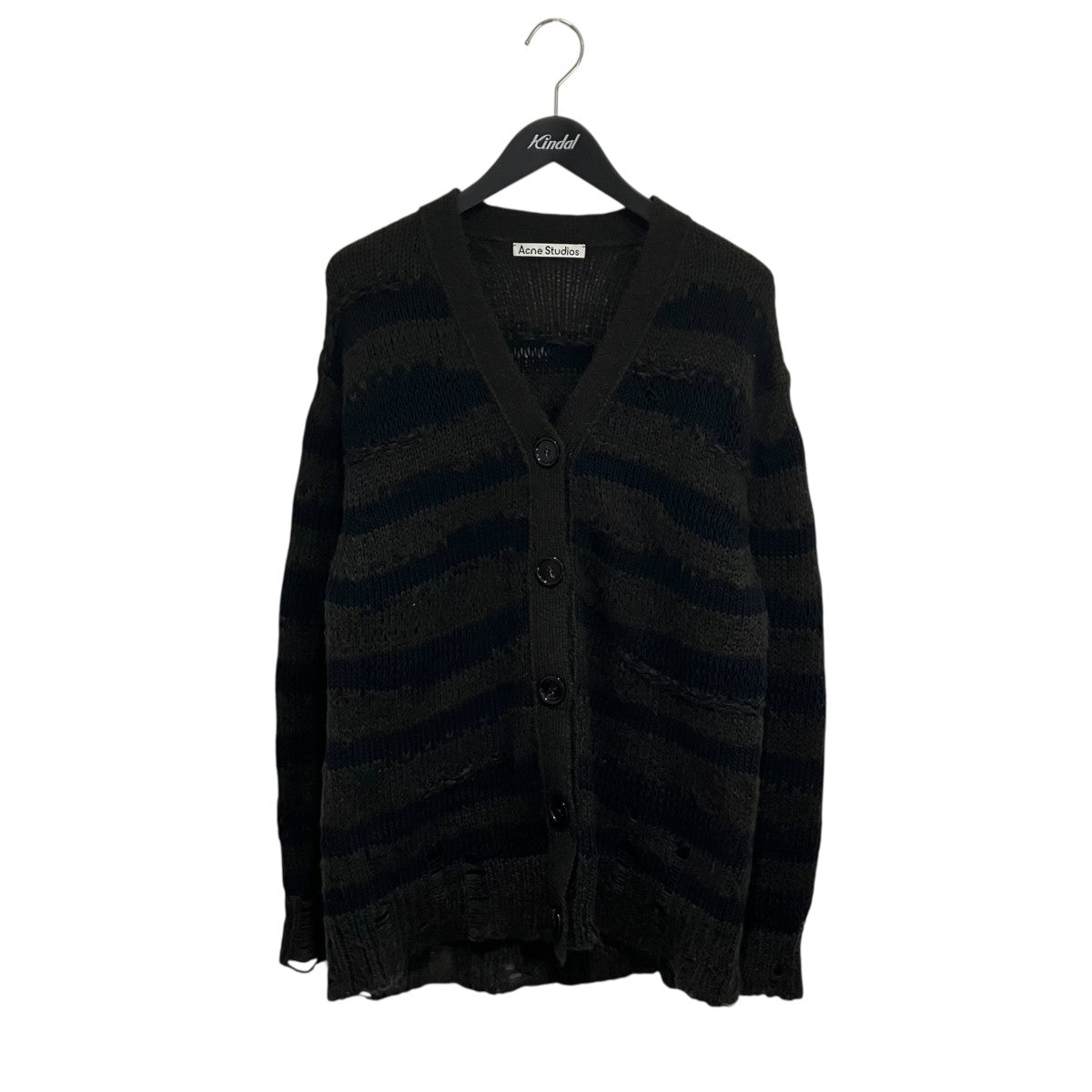 ACNE STUDIOS ダメージ加工ボーダーカーディガンFN-WN-KNIT000535 古着・中古-1枚目のアイテム画像