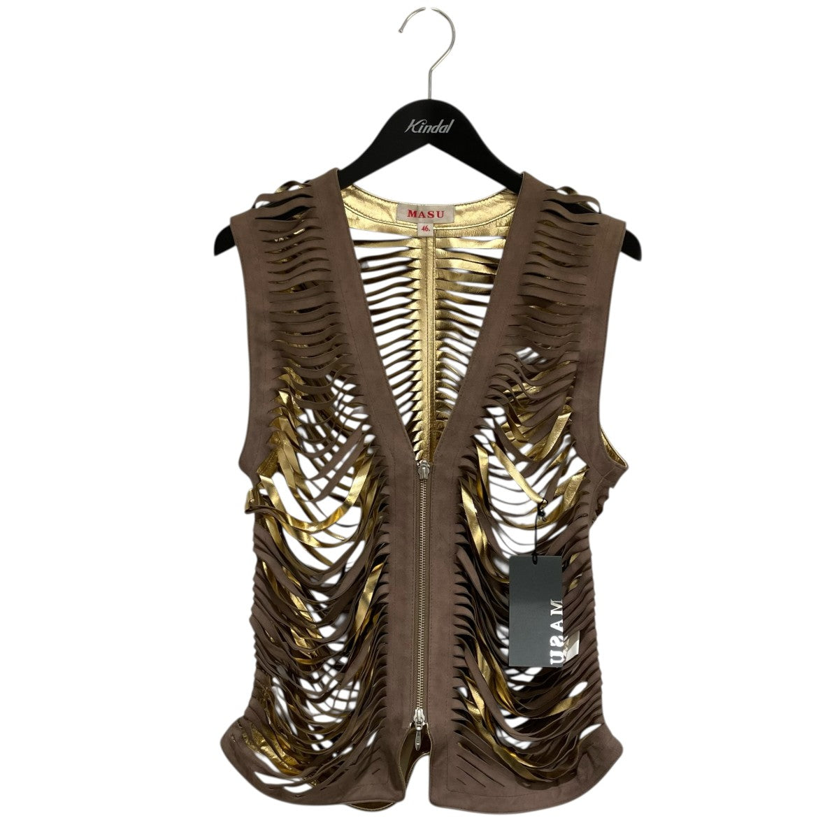 MASU SHREDDER LEATHER VESTベストMASS-VT0324 古着・中古-1枚目のアイテム画像