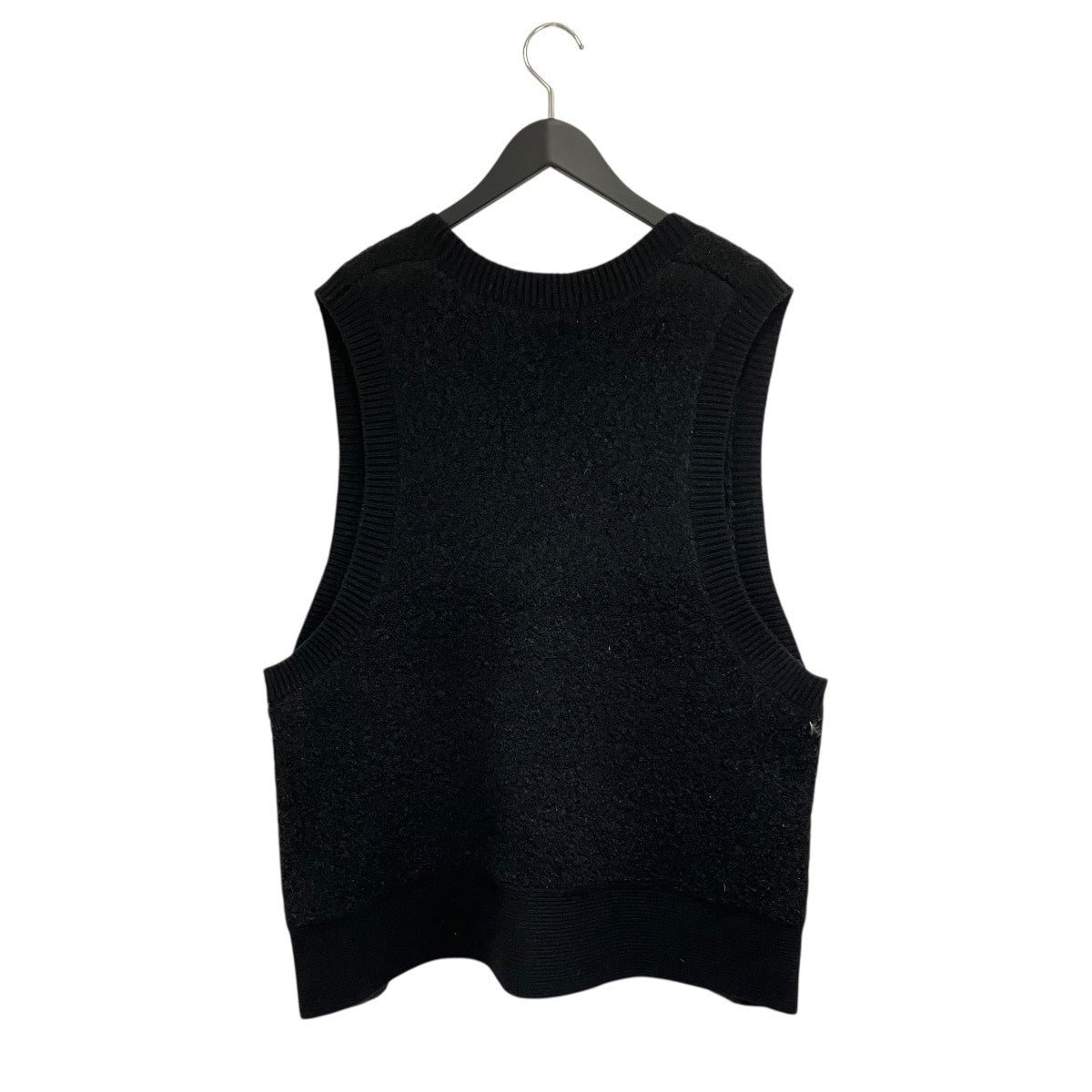 machatt(マチャット) Vネック サイドボタンニットベスト ブラック