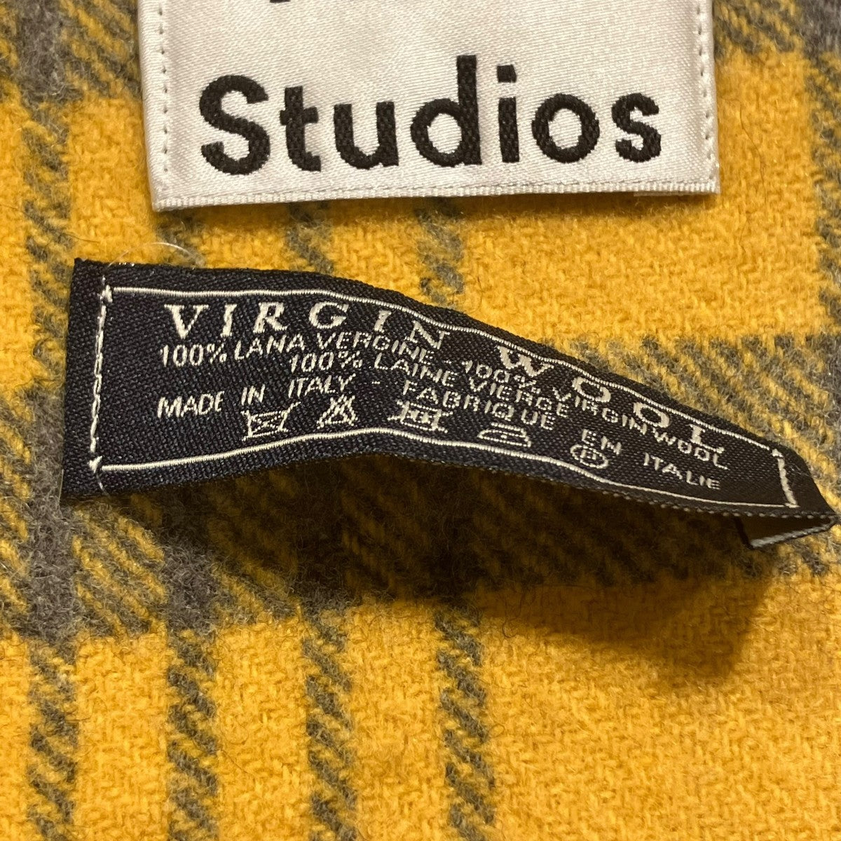 ACNE STUDIOS(アクネストゥディオズ) チェックマフラー イエロー