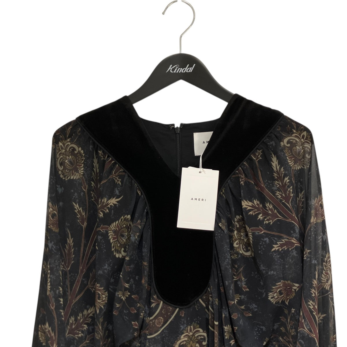 AMERI VELOUR DOCKING SCARF DRESS総柄ワンピースドレス01320560920 古着・中古-3枚目のアイテム画像