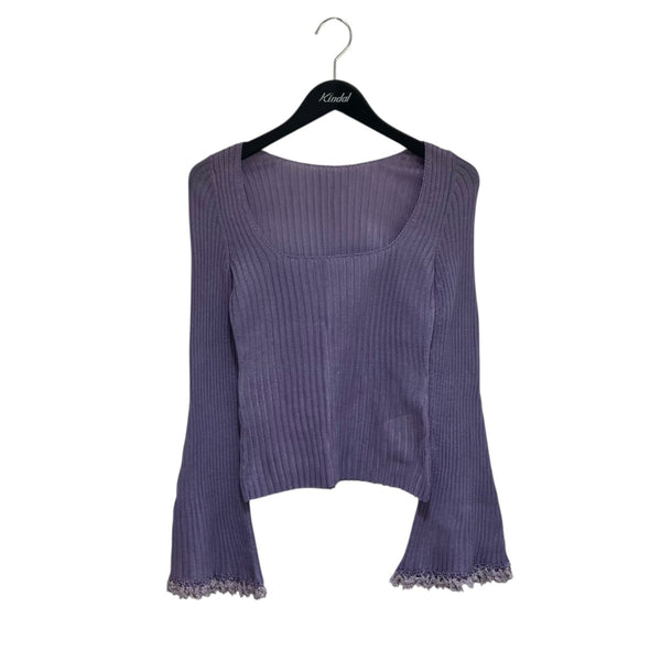 mame kurogouchi(マメクロゴウチ) Beaded Flared Sleeve Knit薄手