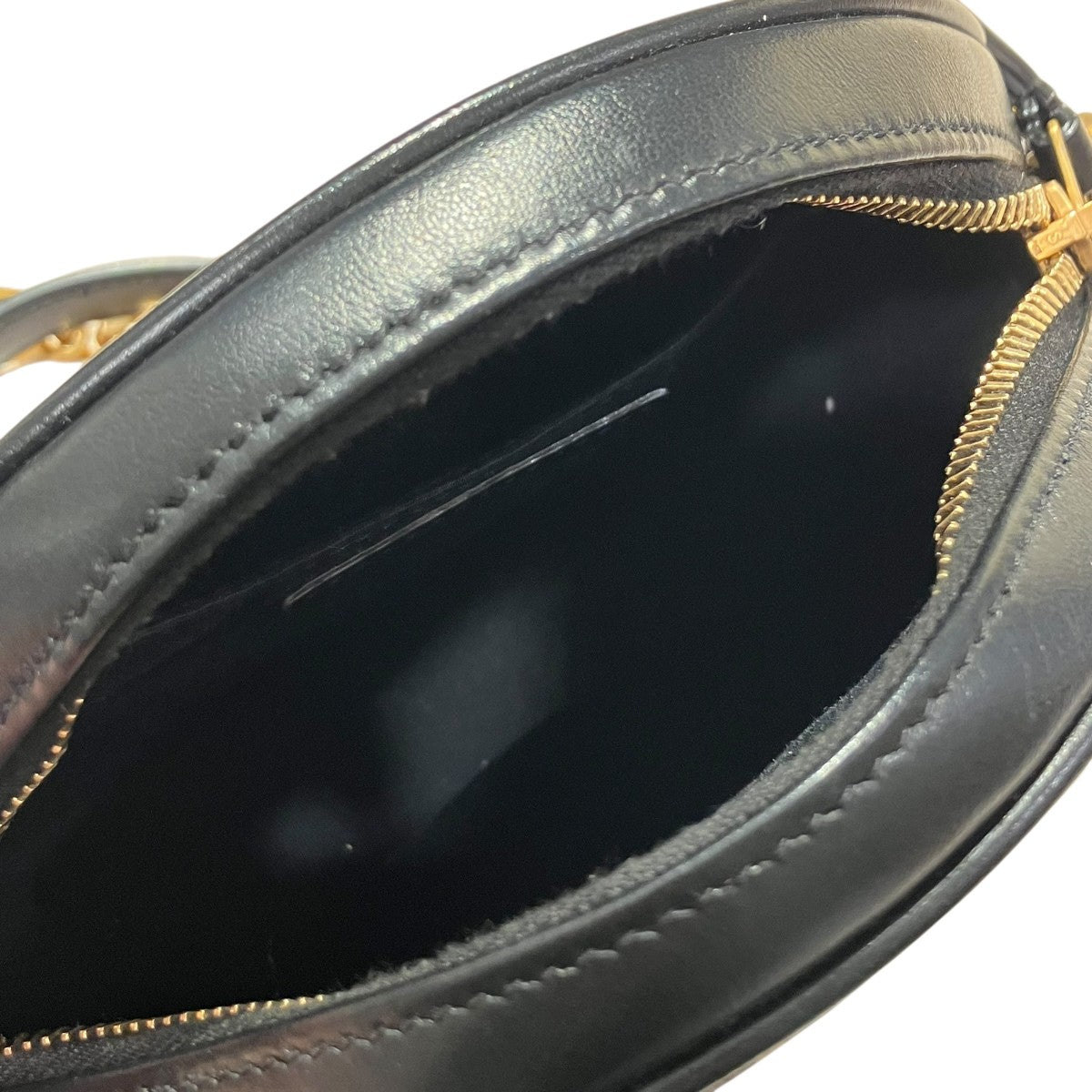 ラウンドカメラバック ヴィニル スエ―ド＆スムースレザー レオパードプリントショルダーバッグ629458