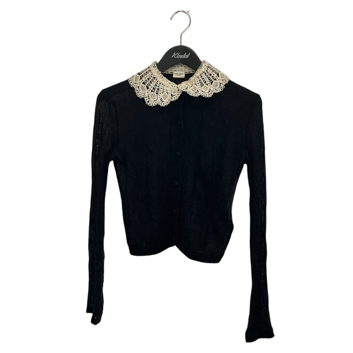 Saint Laurent Paris モヘヤ混レースカラーカーディガン薄手カーディガン705831 古着・中古-1枚目のアイテム画像