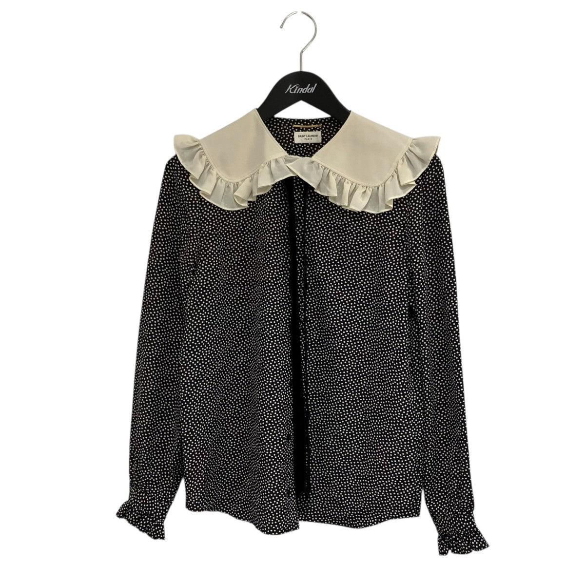 Saint Laurent Paris ピーターパンカラー長袖ブラウスBV12 660883 Y5D12 古着・中古-1枚目のアイテム画像