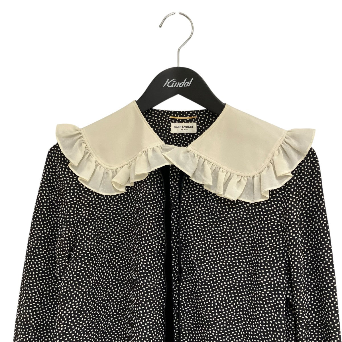 Saint Laurent Paris ピーターパンカラー長袖ブラウスBV12 660883 Y5D12 古着・中古-3枚目のアイテム画像