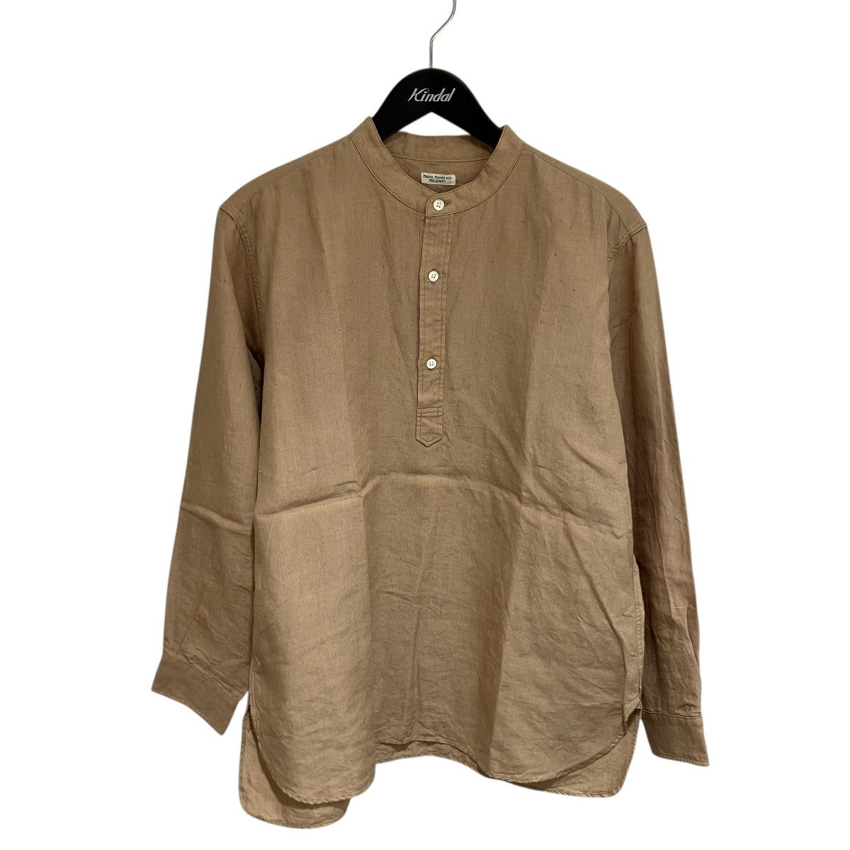 PHIGVEL MAKERS LINEN PULLOVER SHIRTバンドカラーシャツPMAJ-LS04 古着・中古-1枚目のアイテム画像