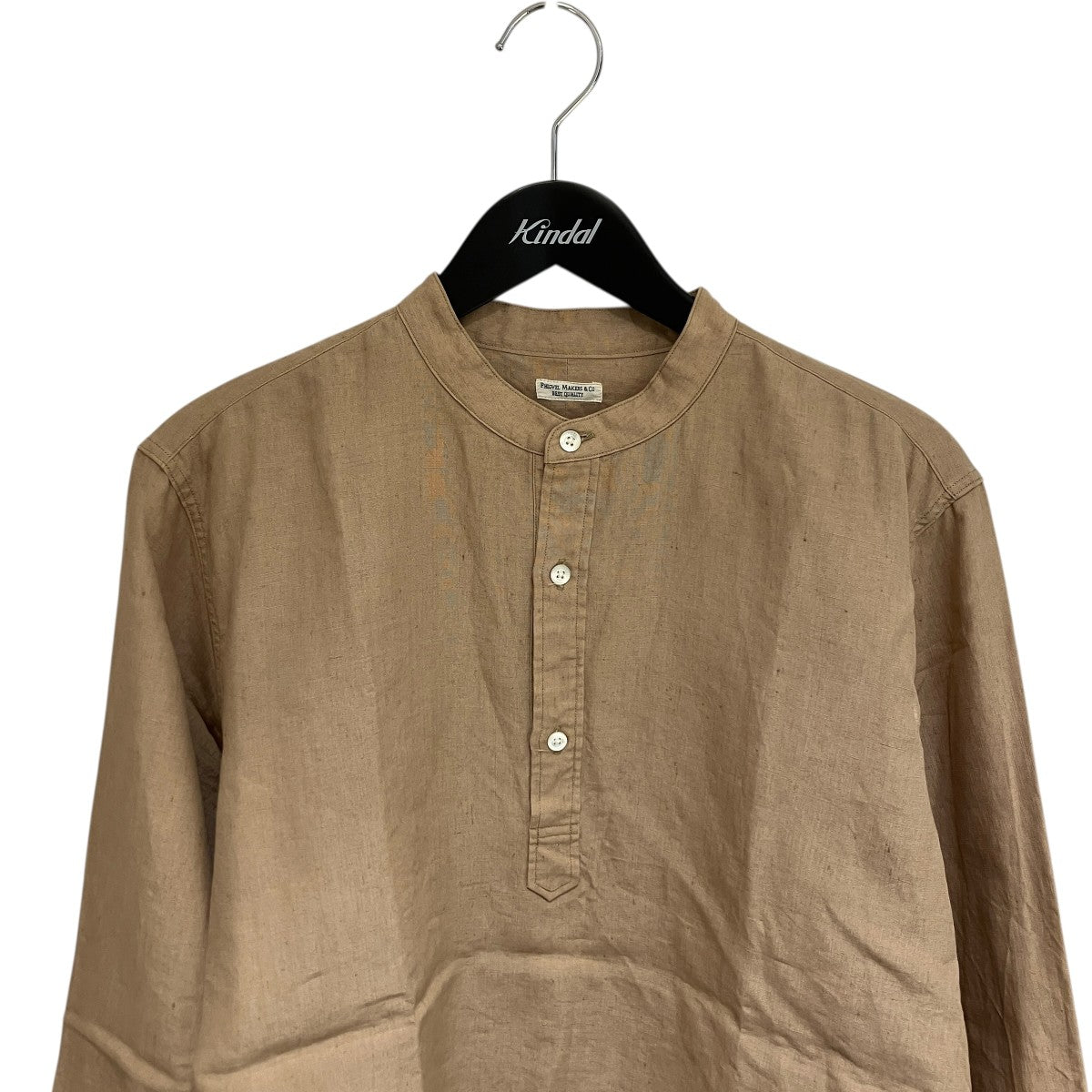 PHIGVEL MAKERS LINEN PULLOVER SHIRTバンドカラーシャツPMAJ-LS04 古着・中古-3枚目のアイテム画像