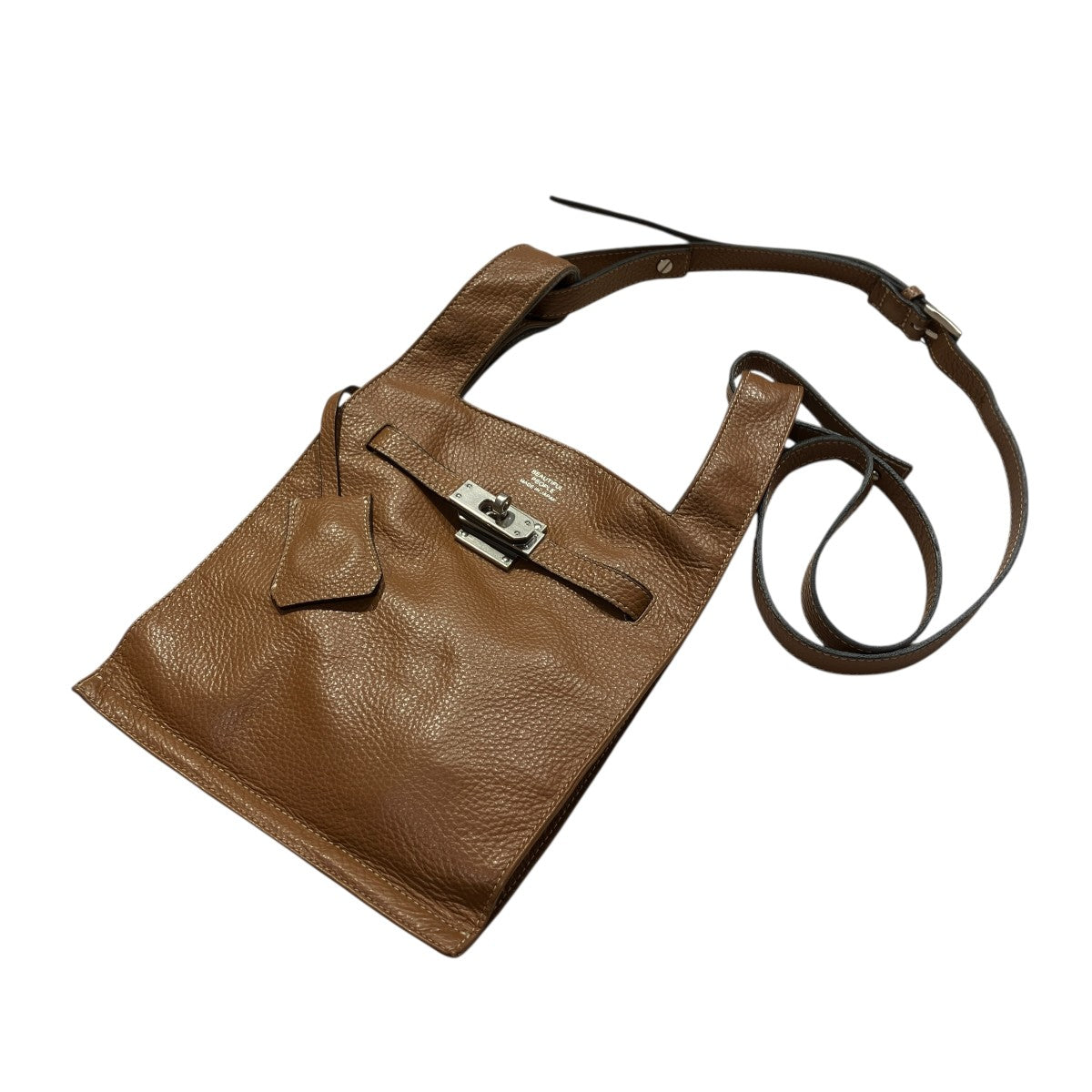 beautiful people market shoulder bag in shrink leatherレザーショルダーバッグ 古着・中古-1枚目のアイテム画像
