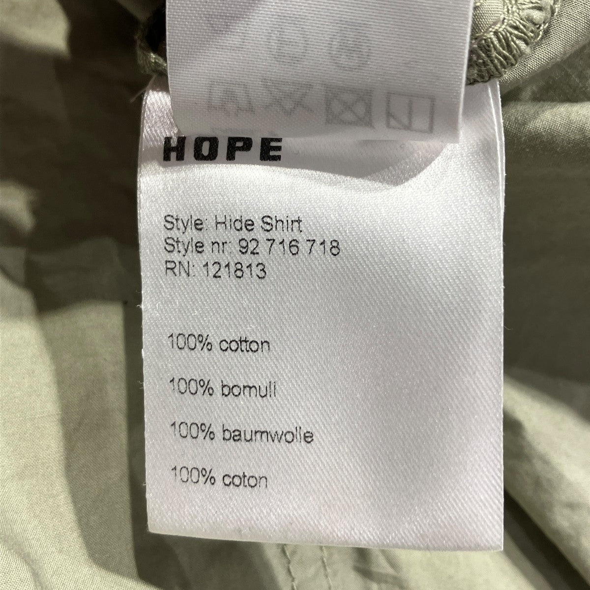 HOPE Hide Shirt長袖シャツ92 716 718 古着・中古-7枚目のアイテム画像