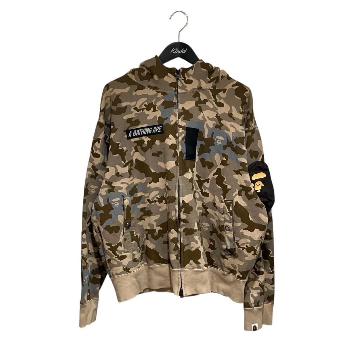 A BATHING APE SAND CAMO MILITARY RELAXED FIT FULL ZIP MASK HOODIEジップパーカー001ZPI301011M 古着・中古-1枚目のアイテム画像