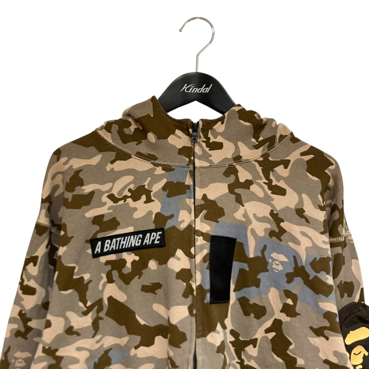 A BATHING APE SAND CAMO MILITARY RELAXED FIT FULL ZIP MASK HOODIEジップパーカー001ZPI301011M 古着・中古-3枚目のアイテム画像