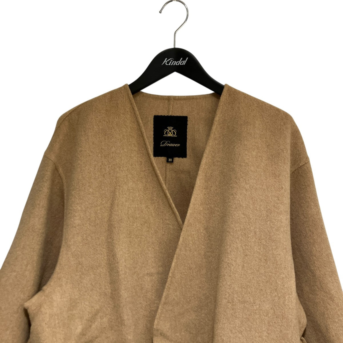 Drawer(ドゥロワー) ウールカシミヤメランジケヌキVネックコートステン