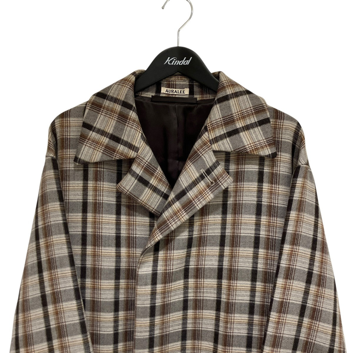 AURALEE(オーラリー) DOUBLE FACE CHECK SOUTIEN COLLAR COATコート