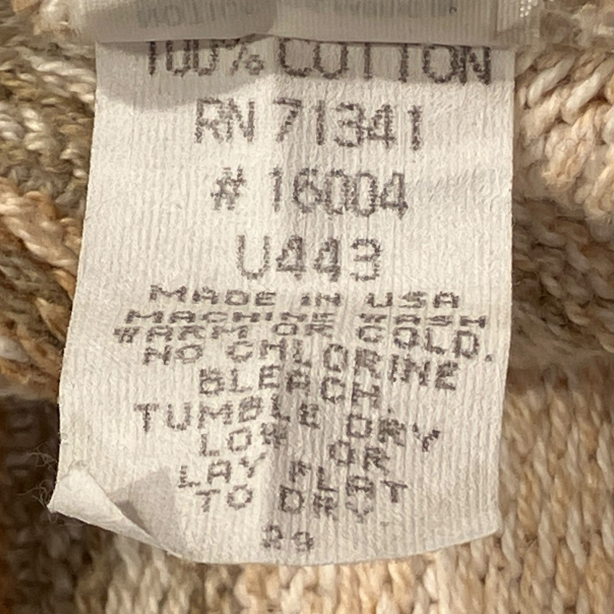 L．L．Bean 80’S USA製総柄ニット 古着・中古-6枚目のアイテム画像